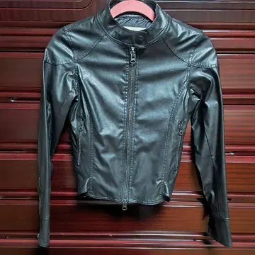 HEAVEN AND EARTH 여성용 블랙 인조 가죽 자켓