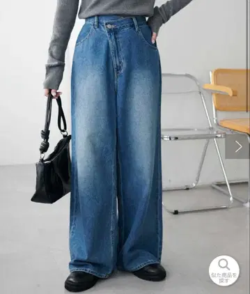 discoat 라이트 온스 데님 와이드 팬츠