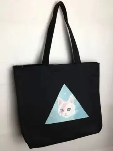 고양이 디자인 토트백 블랙