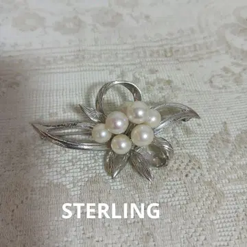 펄 7개 STERLING 브로치