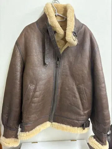 브라운 가죽 시어링 자켓!