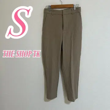 THE SHOP TK 베이지 테이퍼드 팬츠 S 캐주얼 롱 기장