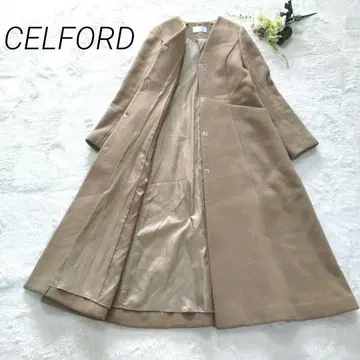 셀포드 울 롱 코트 [ 36 ] V넥/노카라/겨울/무지