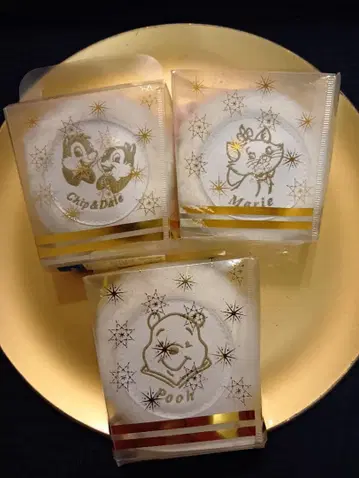 디즈니 기프트 세트 (헤어콤, 거울, 복슬복슬 파우치) 3개 세트