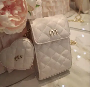 MISTREASS-퀼팅 파우치 백 화이트