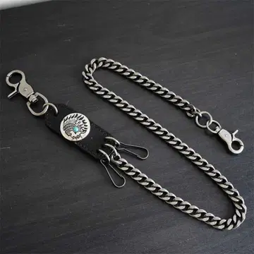 인디언 헤드 월렛 체인 약 67cm 빈티지
