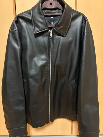 H&M 블랙 가죽 자켓 XL