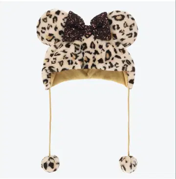 레오파드 무늬 팬 캡 디즈니 미니 레오파드