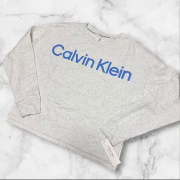 새상품,Calvin Klein 그레이 크롭 맨투맨 속기모