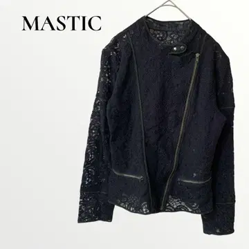 MASTIC 라이더 자켓 레이스 블랙 무지 긴팔 M 일본제