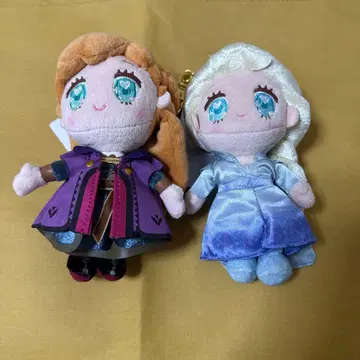 디즈니 스토어 봉제 인형 키링 플러시 키체인 두 개 안나