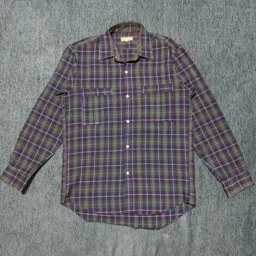 Mr.SANYO 체크 셔츠 M 그린 네이비 빨간색 삼양상회 빈티지