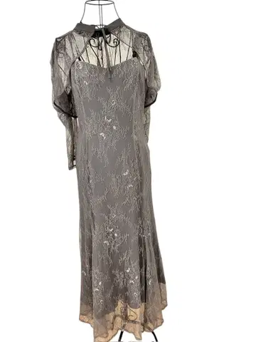 그레이 레이스 머메이드 드레스