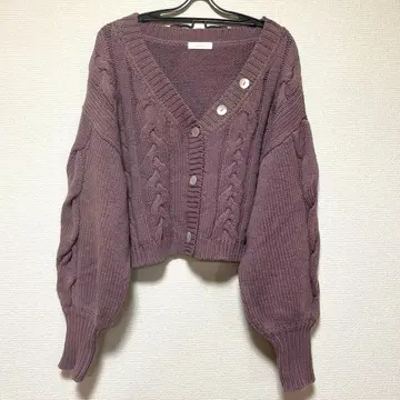 다리치 케이블 컬러 니트 가디건