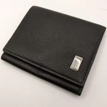 던힐 블랙 가죽 이단 접이식 코인 케이스