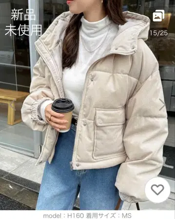 andMe 코듀로이 다운 MS 사이즈 라이트 베이지