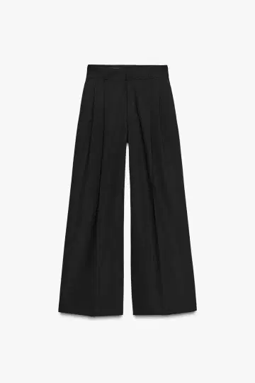 핀스트라이프 패턴 다트 & 플랩 와이드 팬츠 ZARA 슬랙스