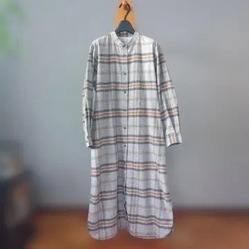 [무인양품] 체크 무늬 롱 셔츠 원피스 M 사이즈