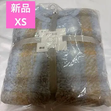 새상품 XS 유니클로 퍼리 플리스 세트 라이트 블루 체크