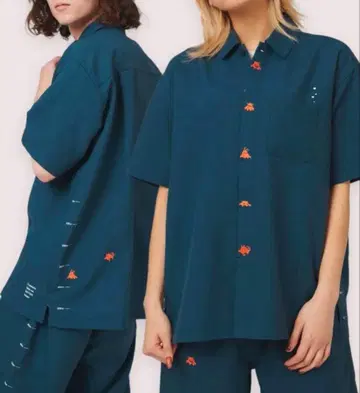 그라니프 심해어 멘다코 자수 반팔 셔츠 M 사이즈