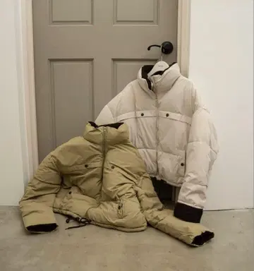 [ 미사용품 ] lawgy 하이넥 코듀로이 포인트 퀼팅 코트