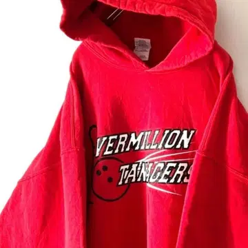 볼링 VERMILLION 맨투맨 후드티 XL 레드 빨간색 구제 의류