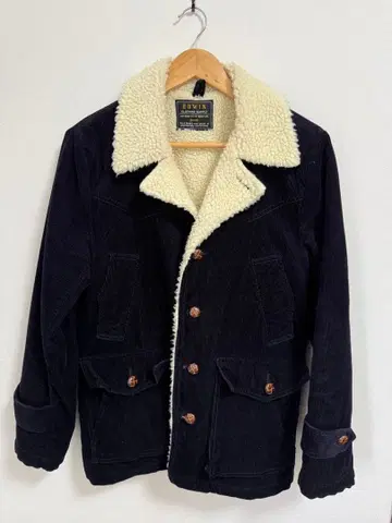 EDWIN 코듀로이 보아 자켓 S 블랙