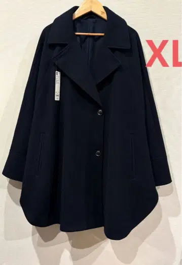 GU 코지 멜톤 케이프 코트 XL 사이즈 네이비 판초 새상품 지유