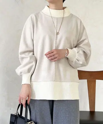 스웨이드 x 리브 돌먼 풀오버