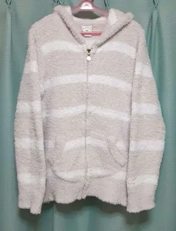 [ 젤라또피케 ] 후드 부착 룸웨어 라이트 핑크 스트라이프 후드티