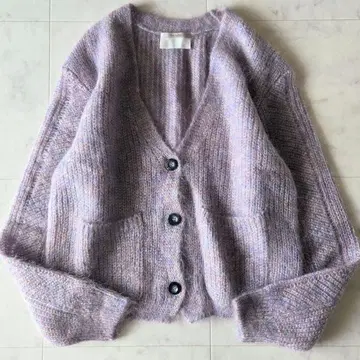 새상품급 enrica 샤기 니트 가디건 모헤어 모헤어 핑크