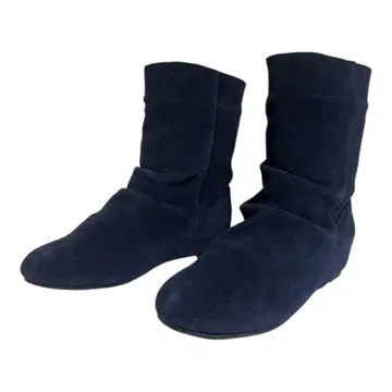 오늘 한정 가격 숏부츠 스웨이드 다크 블루 천연 소재 22.5cm