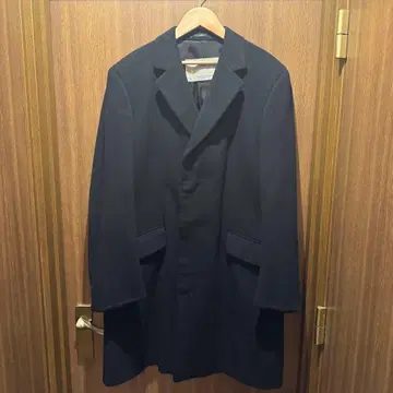 아쿠아 스큐텀 코트 아우터 램스울 잉글랜드제 80s 다크 네이비