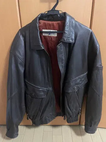 양가죽 아란 마틴 브라운 가죽 재킷