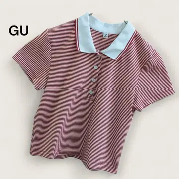 GU 여성용 피케 셔츠 반팔 피케 셔츠 봄/여름