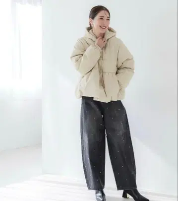 coca 개더 충전솜 아우터 페플럼 M