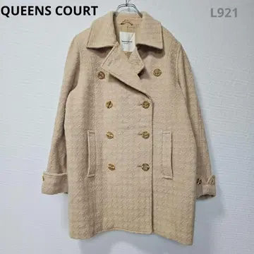 퀸즈 코트 피 코트 베이지 M 상당 아우터 깔끔한 오피카지