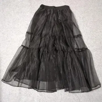 아르페쥬 스토리 오간자 캉캉 스커트 블랙 S