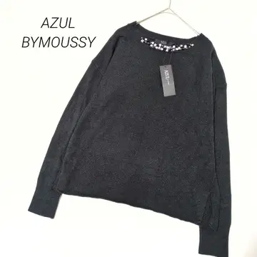 아줄바이마우지 가슴 비쥬 니트 블랙 S 엘레강트 여성스러움