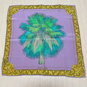 BEPPE SPADACINI 실크 스카프 야자수 새상품급