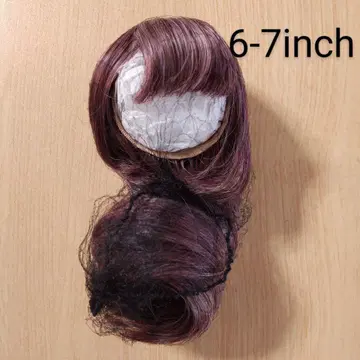 6~7인치 인형 가발 보라색 히메컷 컬롱