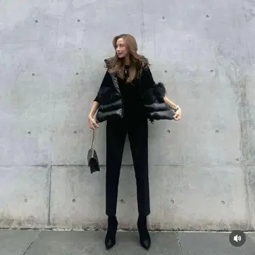 esmok 벨벳 퍼 다운 베스트