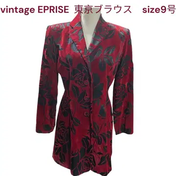 새상품급 EPRISE 도쿄 블라우스 벨로아 장미 꽃무늬 미형 롱 자켓