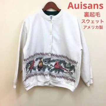 Auisans 맨투맨 새 애니멀 풍경 속기모 화이트 미국제