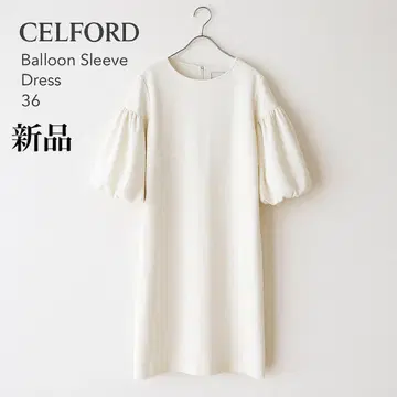 택 포함 새상품 CELFORD 셀포드 벌룬 슬리브 원피스 36