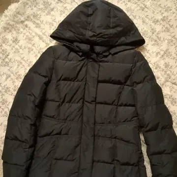 ICB 롱 다운 코트 블랙 9 M 상당 다운 87% 후드 부착 퍼 결품