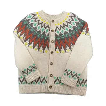 빔즈 보이 핸드 노르딕 크루 가디건 아이보리