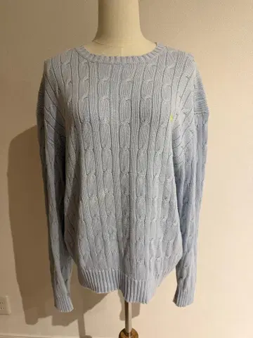 랄프 로렌 스카이블루 블루 케이블 짜임 니트 스웨터 긴팔