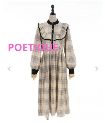 타임세일 플리츠 체크 레트로 원피스