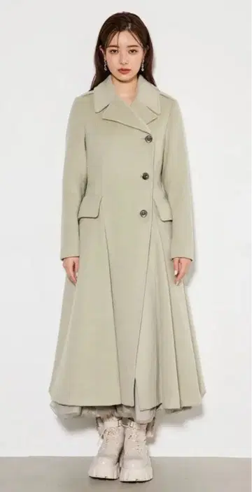 rienda 신데렐라 라인 코트 라임 S